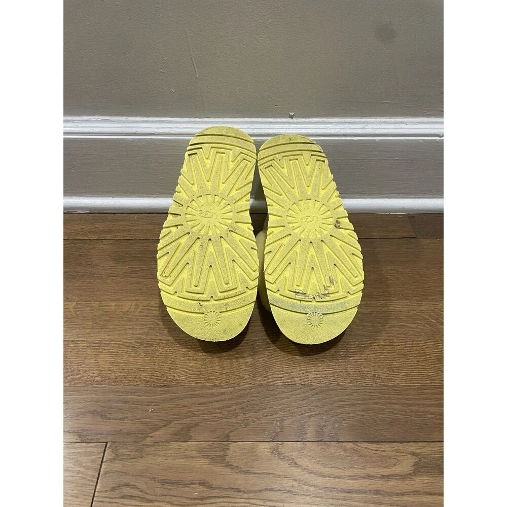 UGG Disco Genuine Shearling Slingback Yellow Platform Women Sz 9 Margarita